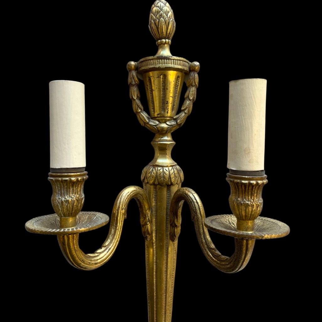 19th Century Vintage French Brass Acorn Wall Lights For Sale