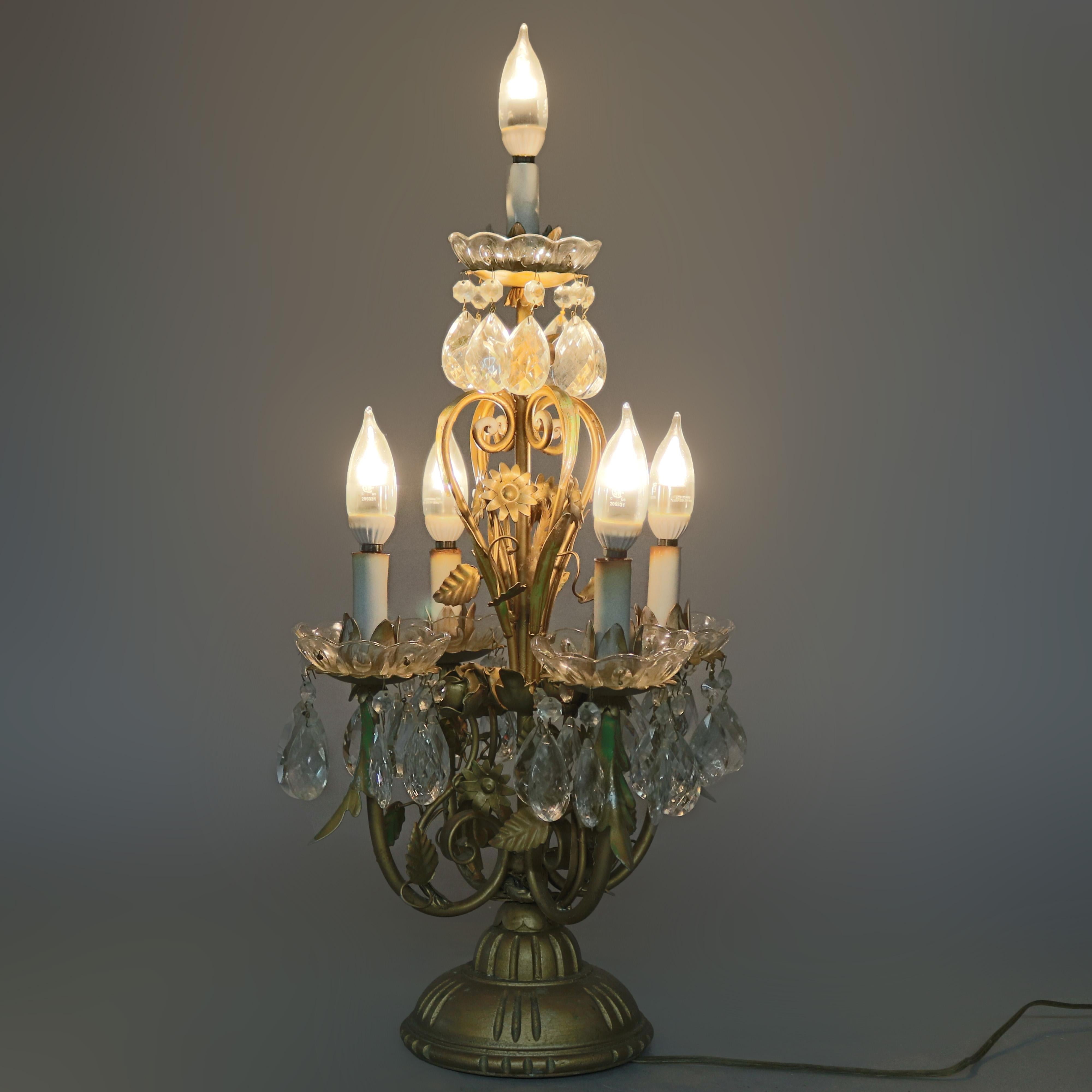 vintage crystal lamps with prisms