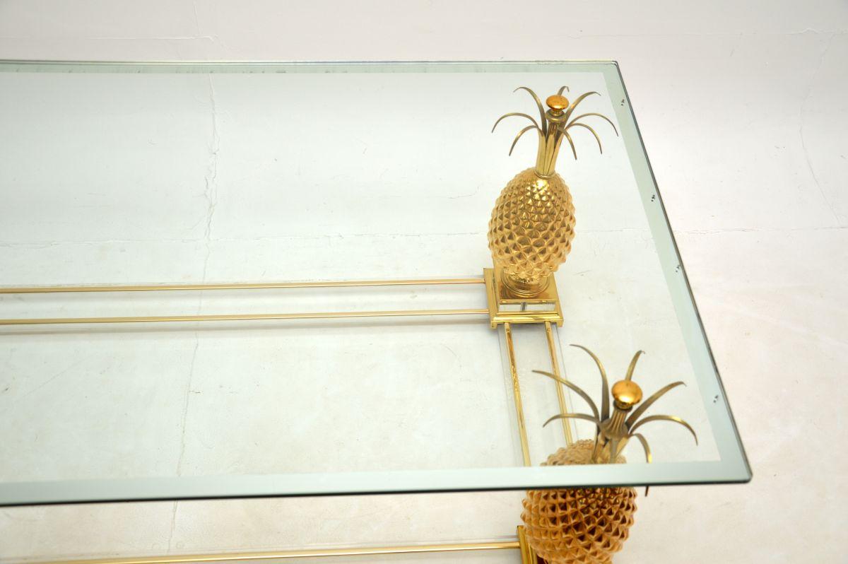 Vintage French Brass and Glass Coffee Table 1