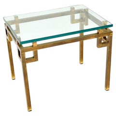 Vintage Französisch Messing und Glas Beistelltisch