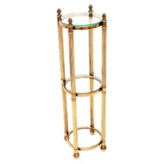 Vintage French Brass and Glass Three Tier Side Table