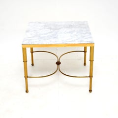 Vintage French Brass and Marble Coffee / Side Table
