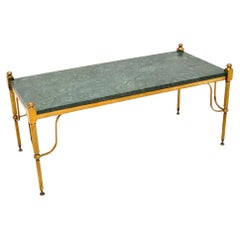 Vintage French Brass and Marble Coffee Table