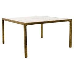 Vintage French Brass and Marble Coffee Table