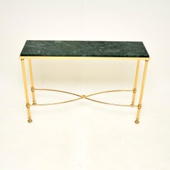 Vintage French Brass and Marble Console Table
