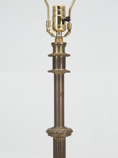 Vintage French Brass and Onyx Floor Lamp, circa 1930s