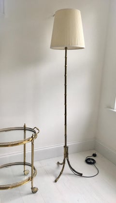 Vintage French Brass Bamboo Lamp