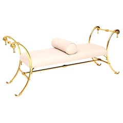Vintage French Brass Bench / Stool