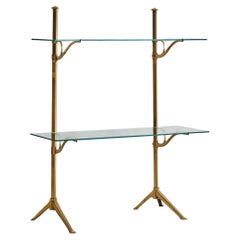Used French Brass Bistro with Glass Shelves