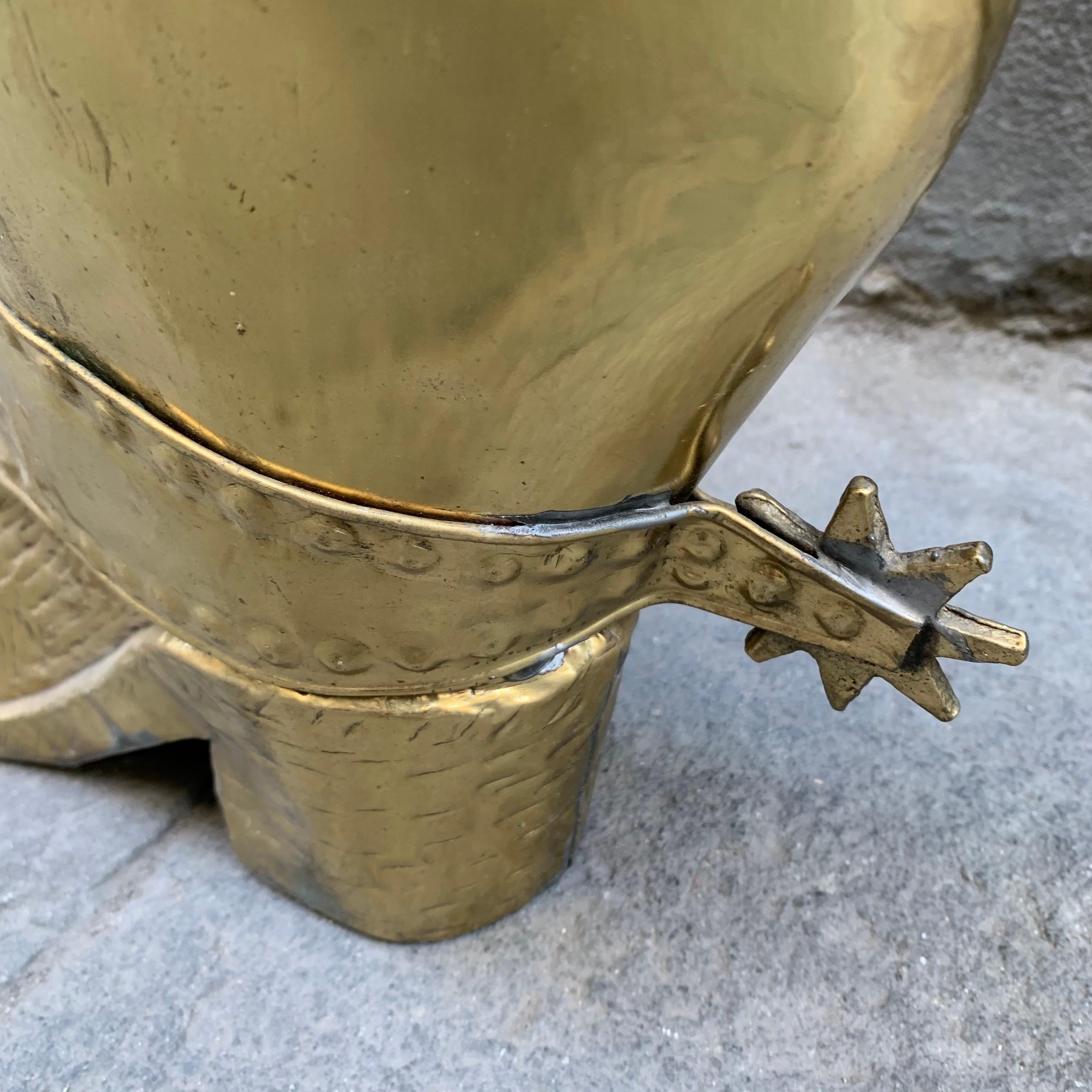 Vintage French Brass Boot Umbrella Stand, 1950s 6