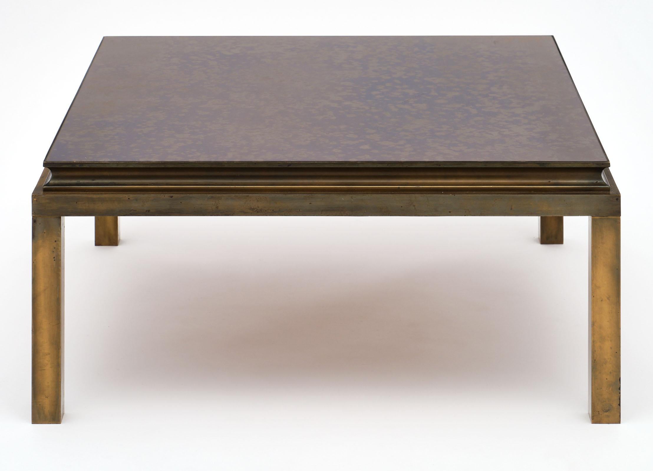 Mid-Century Modern Vintage French Brass Coffee Table