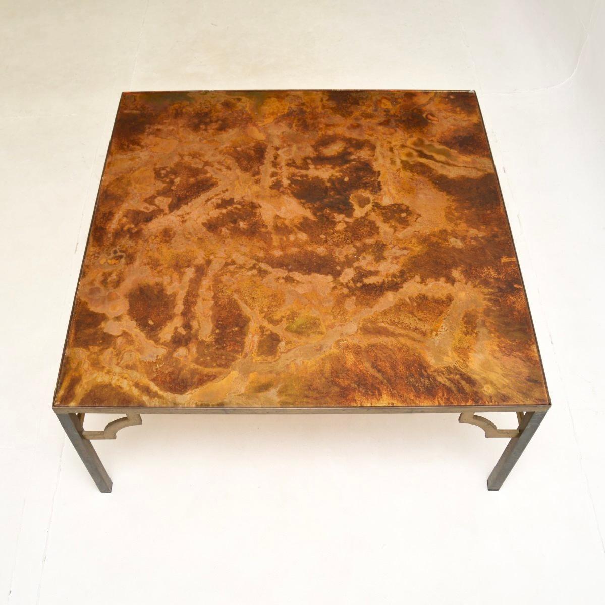 Vintage French Brass Coffee Table In Good Condition For Sale In London, GB