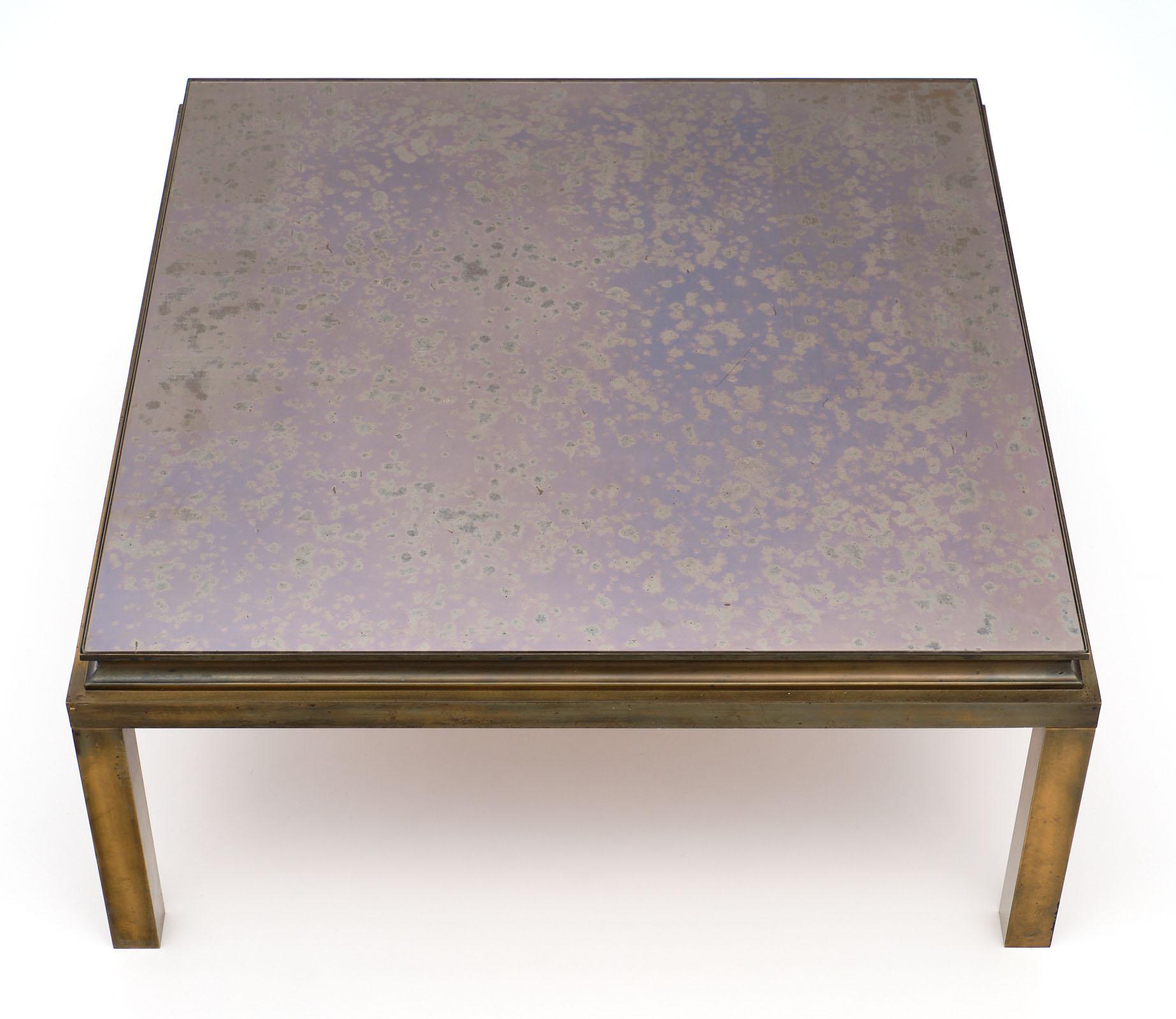 Vintage French Brass Coffee Table In Good Condition In Austin, TX
