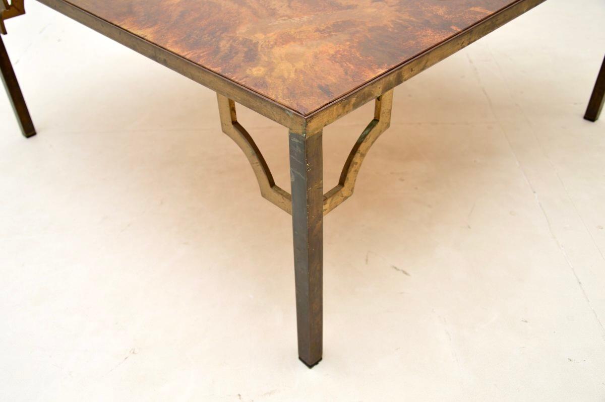 Vintage French Brass Coffee Table For Sale 2