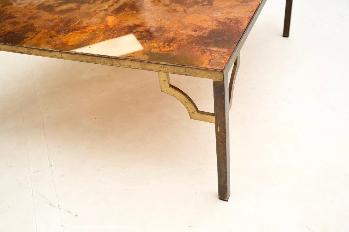 Vintage French Brass Coffee Table For Sale 4