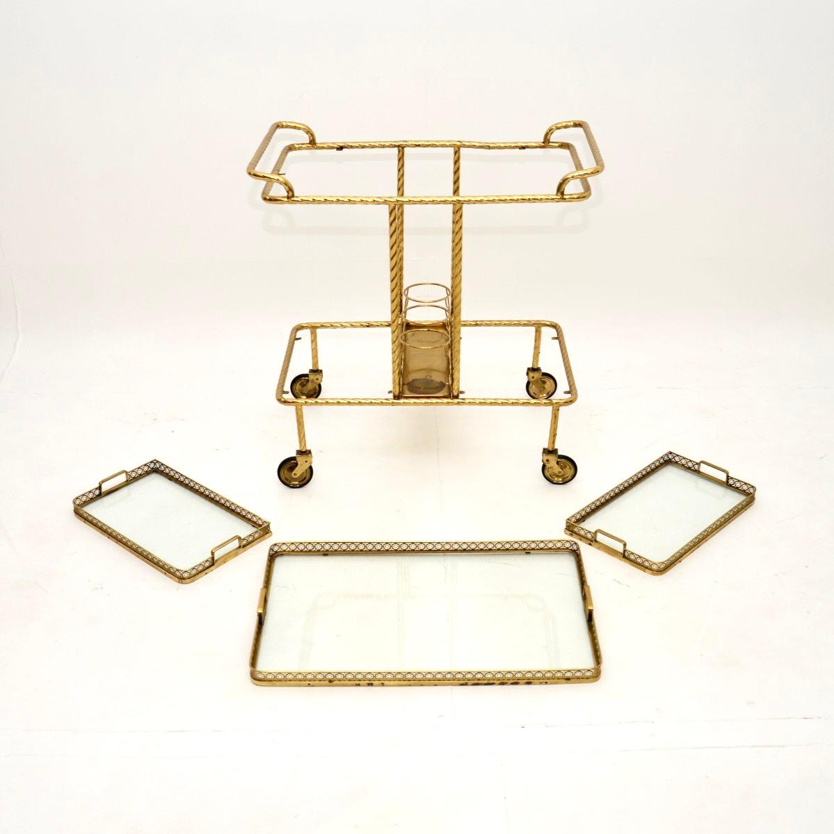 Vintage French Brass Getränkewagen für Harrods (Französisch) im Angebot