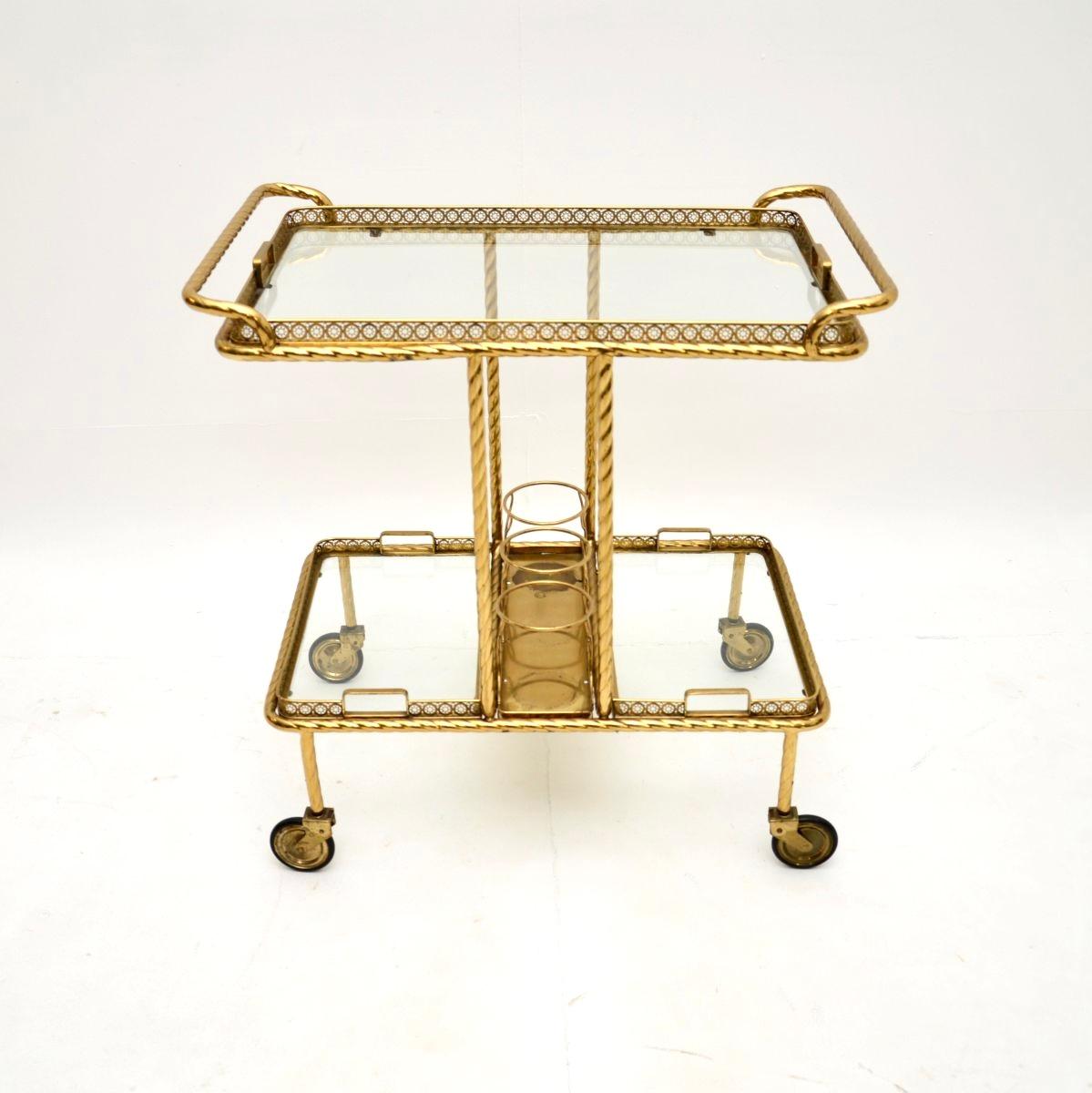 Vintage French Brass Getränkewagen für Harrods im Zustand „Gut“ im Angebot in London, GB