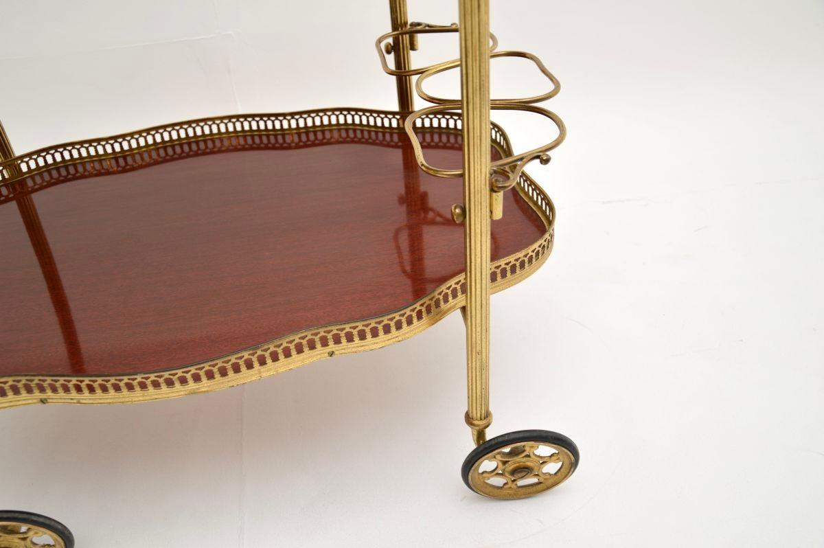 Vintage French Brass Drinks Trolley For Sale 7