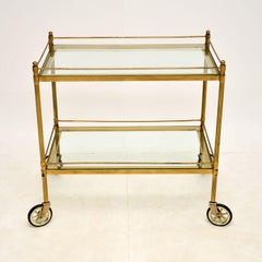 Vintage French Brass Drinks Trolley