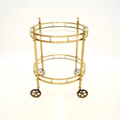 Vintage French Brass Drinks Trolley