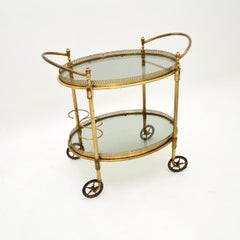 Vintage French Brass Drinks Trolley