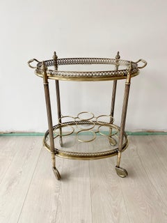 Vintage French Brass Drinks Trolley