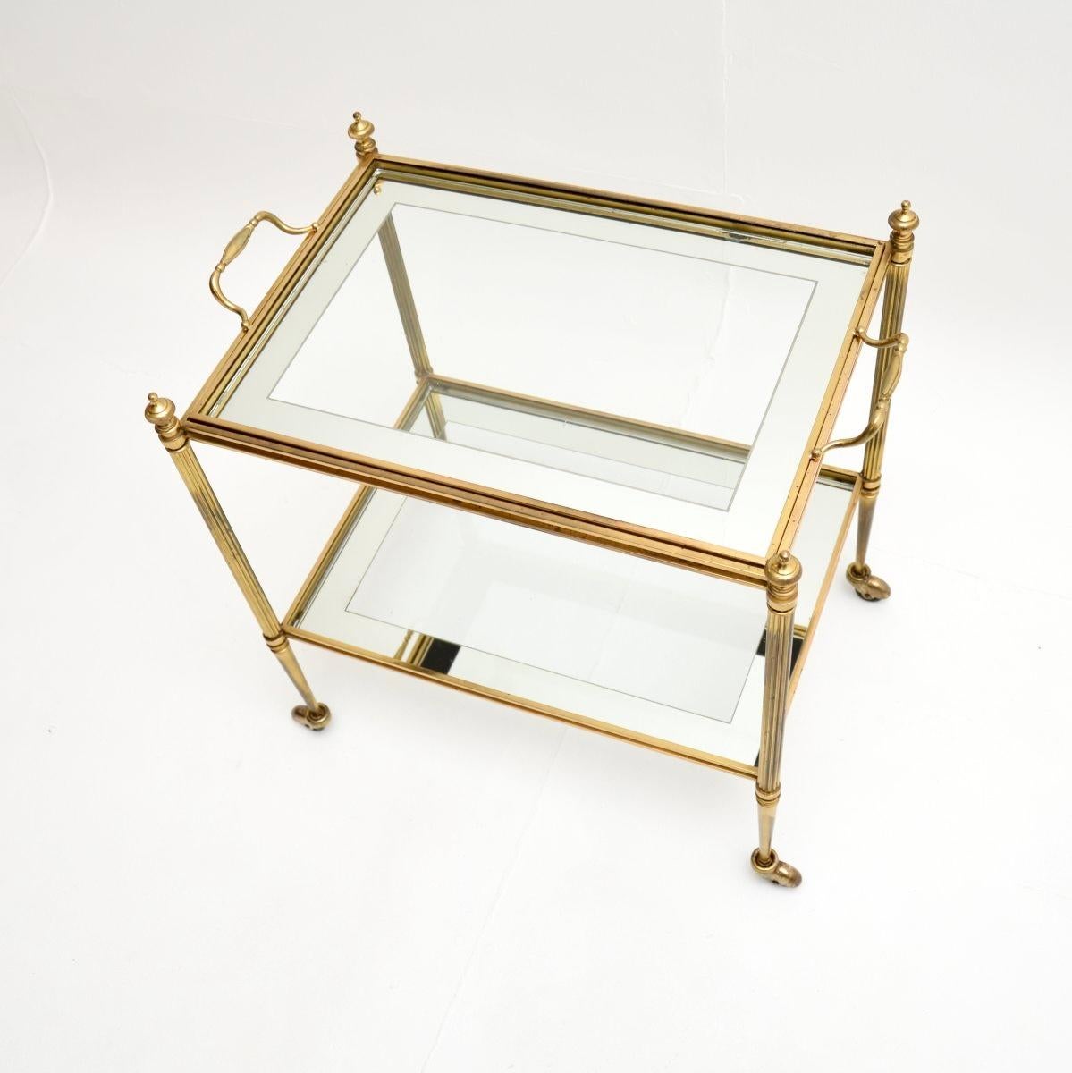 Vintage French Brass Drinks Trolley In Good Condition In London, GB