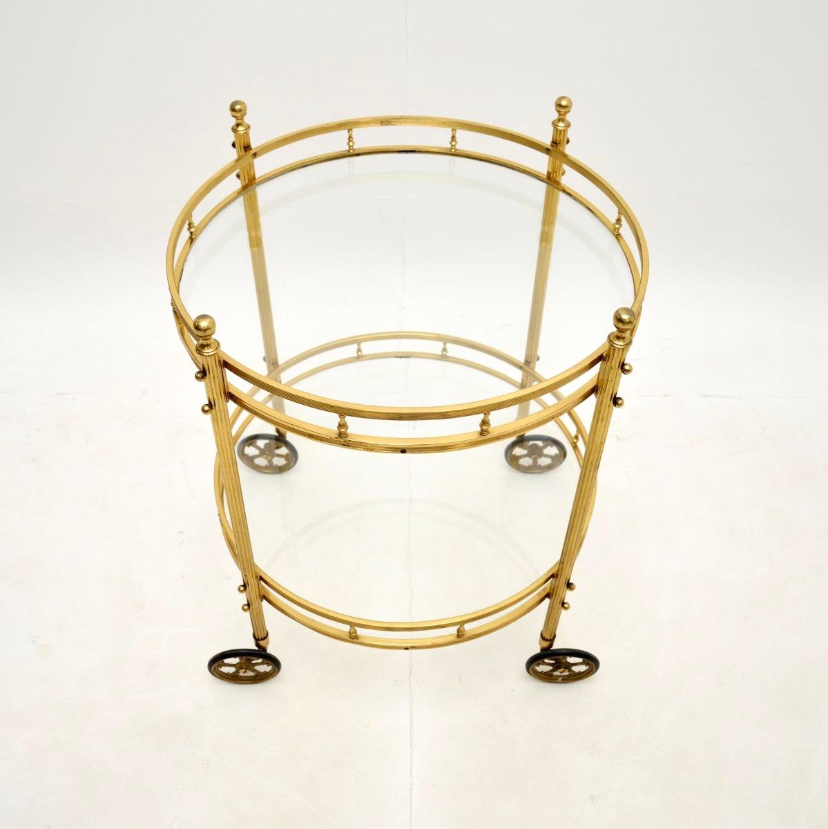 Francese Carrello portabevande francese d'epoca in ottone in vendita