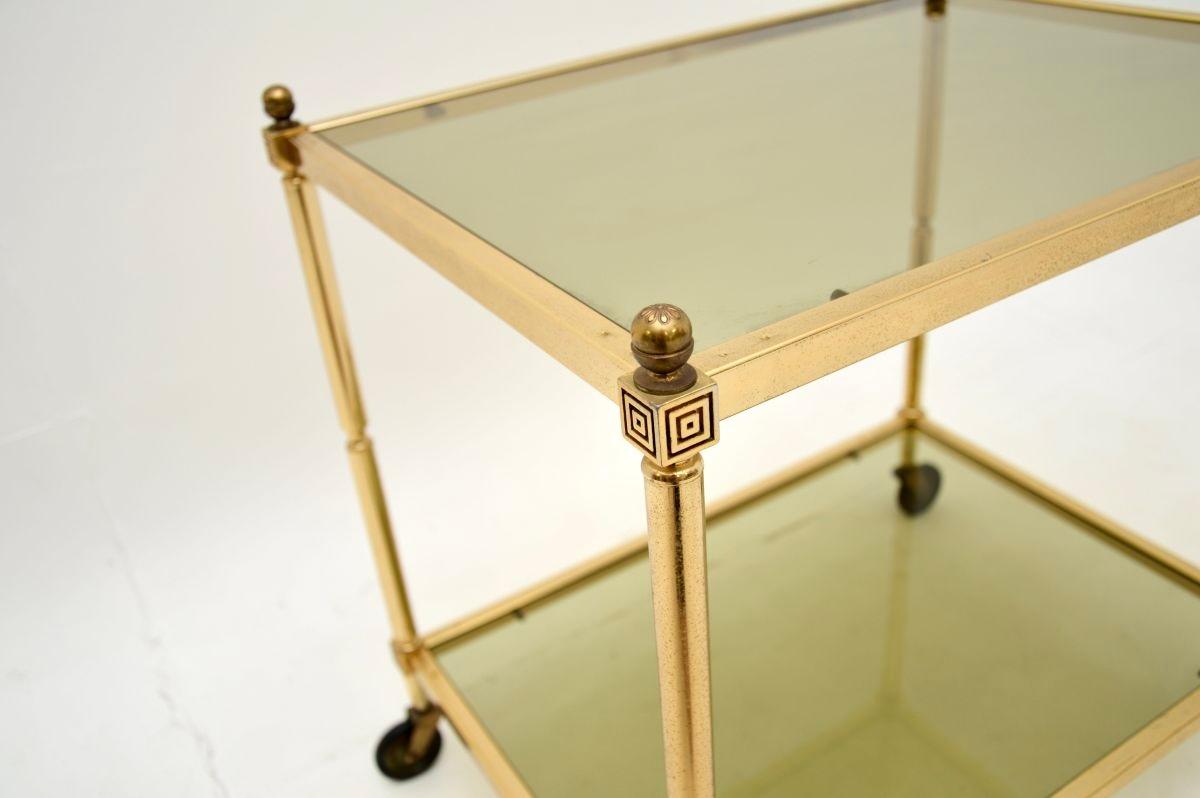 Vintage French Brass Drinks Trolley In Good Condition For Sale In London, GB
