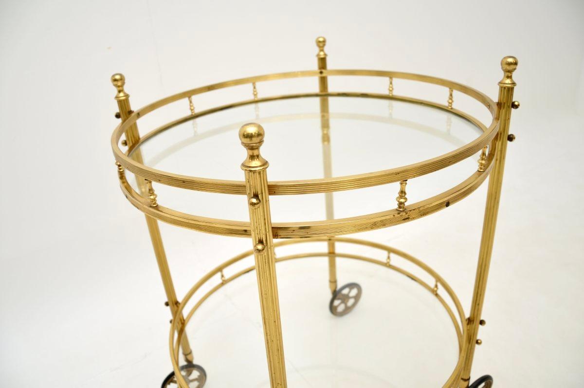 Carrello portabevande francese d'epoca in ottone In condizioni buone in vendita a London, GB