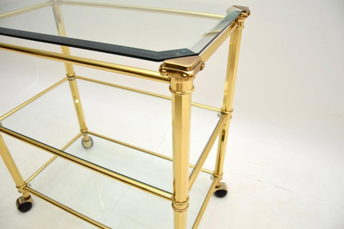Carrello portabevande francese d'epoca in ottone In condizioni buone in vendita a London, GB
