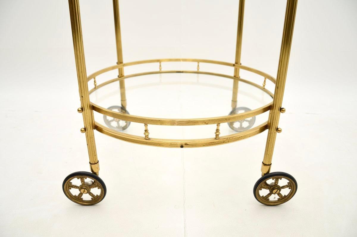 Ottone Carrello portabevande francese d'epoca in ottone in vendita