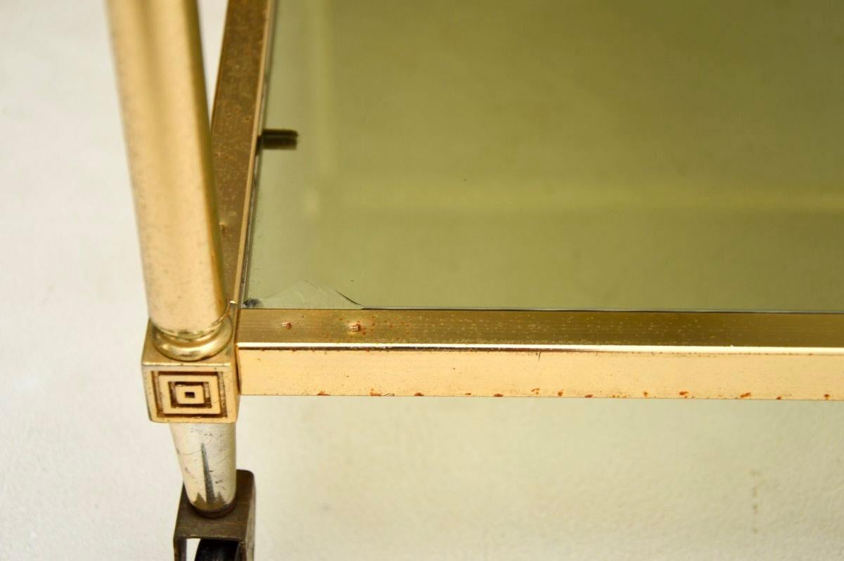 Vintage French Brass Drinks Trolley For Sale 3