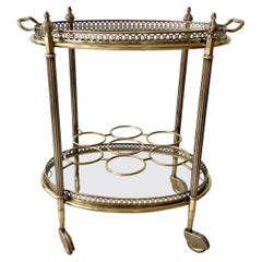 Vintage French Brass Drinks Trolley