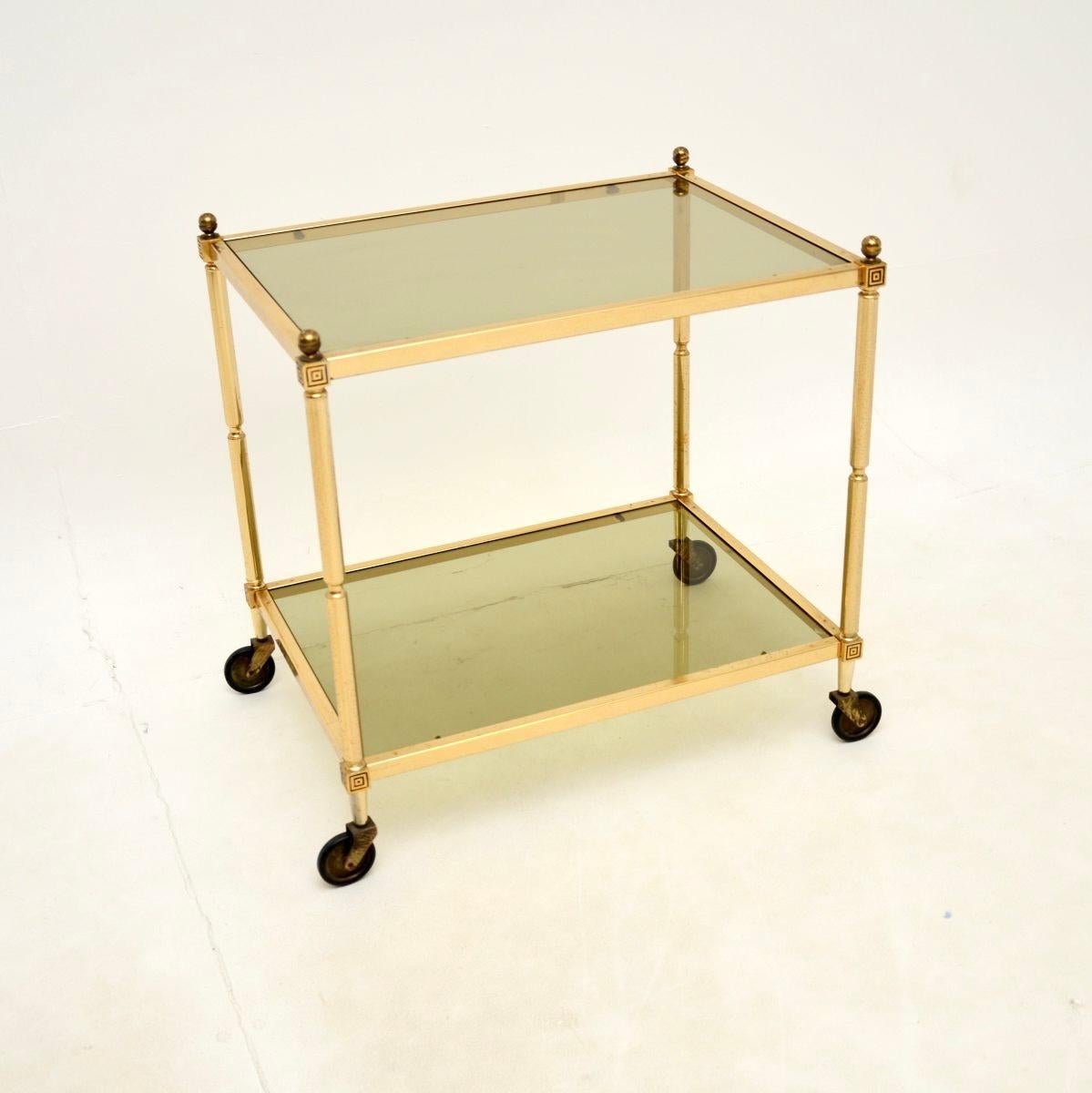 Vintage French Brass Drinks Trolley