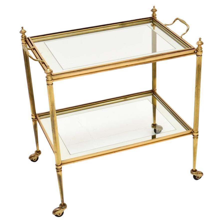 Vintage French Brass Drinks Trolley
