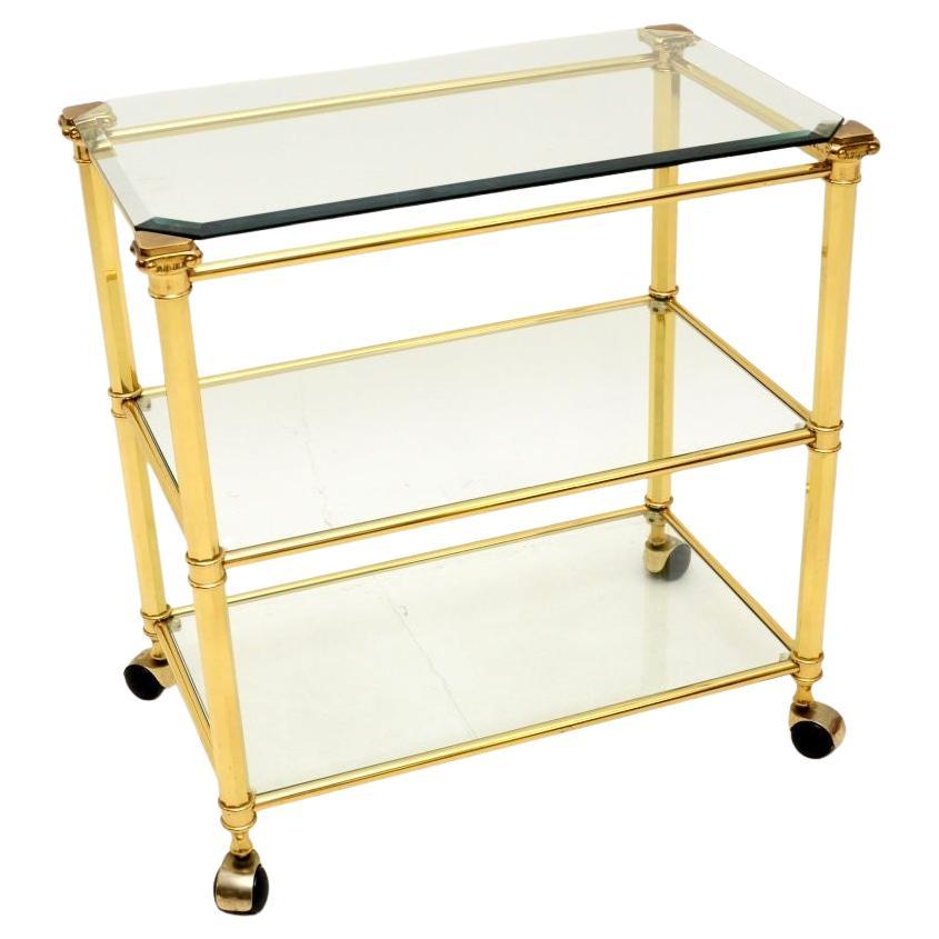Carrello portabevande francese d'epoca in ottone in vendita