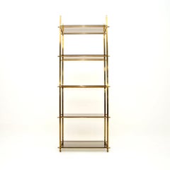 Vintage French Brass Etagere Display Cabinet