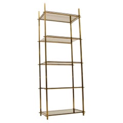 Vitrine à Etagere en laiton français vintage