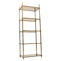 Vintage French Brass Etagere Display Cabinet