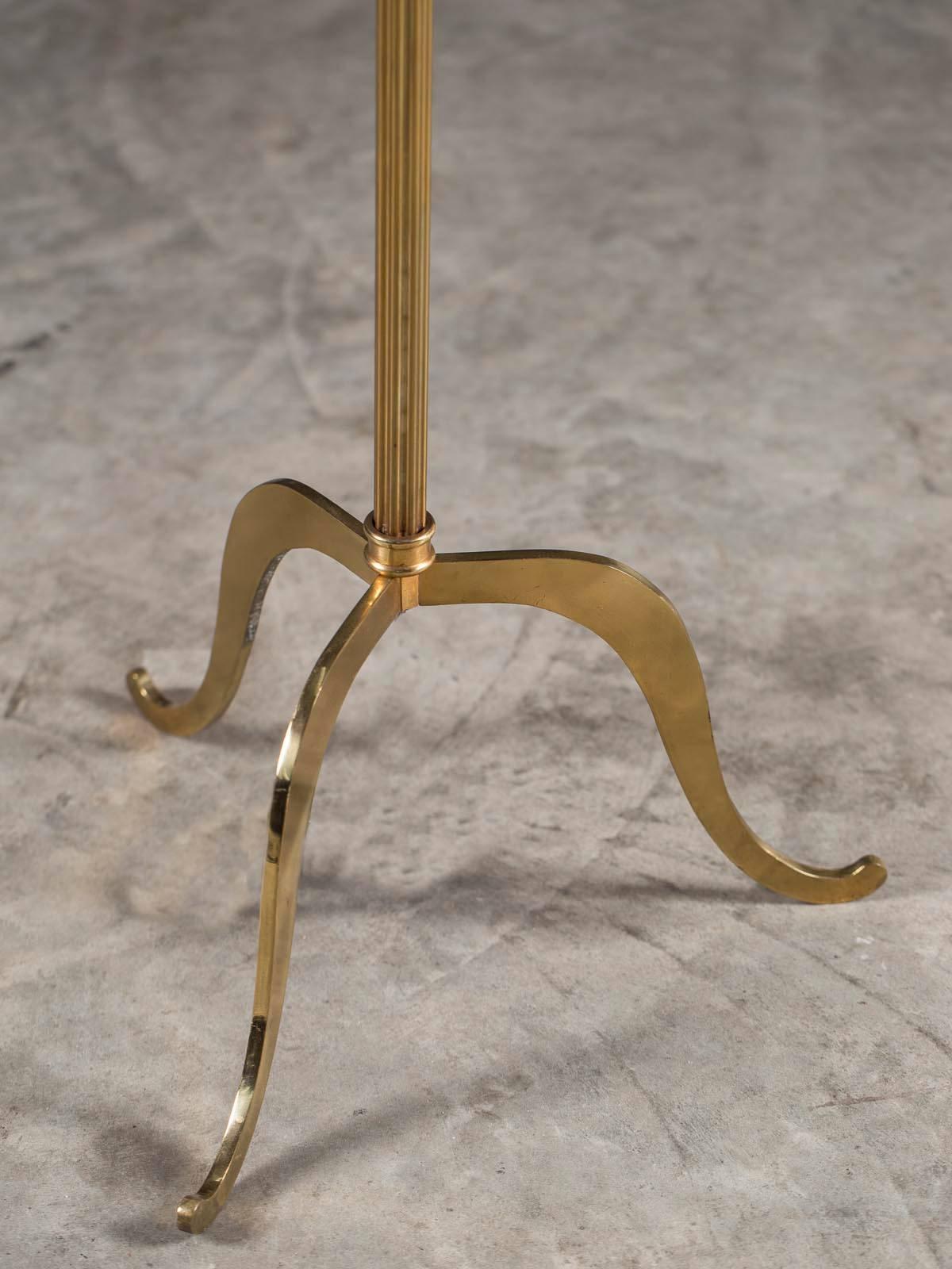 Vintage French Brass Floor Lamp, circa 1940 2