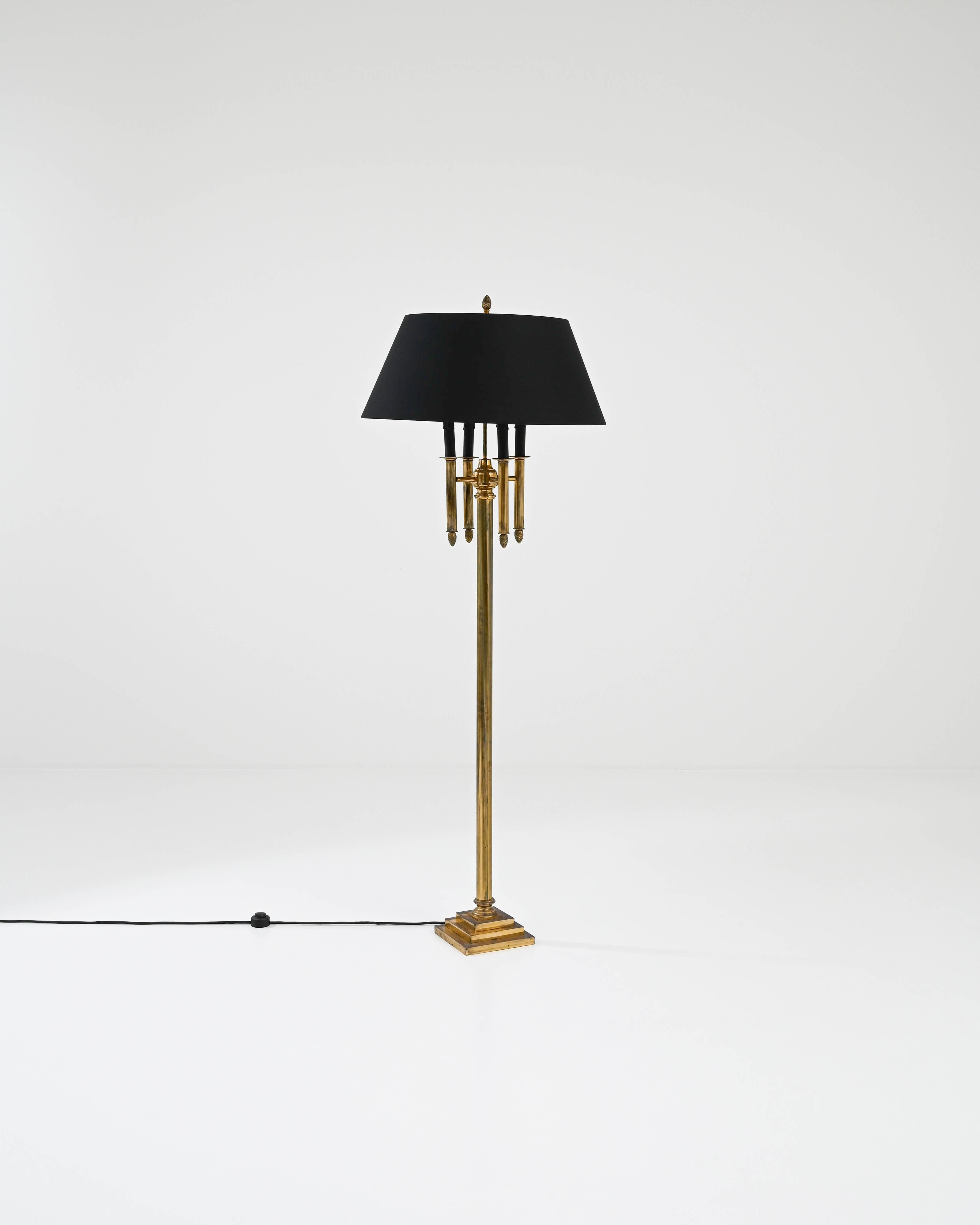 20th Century Vintage French Brass Floor Lamp