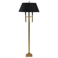 Lampada da terra francese vintage in ottone