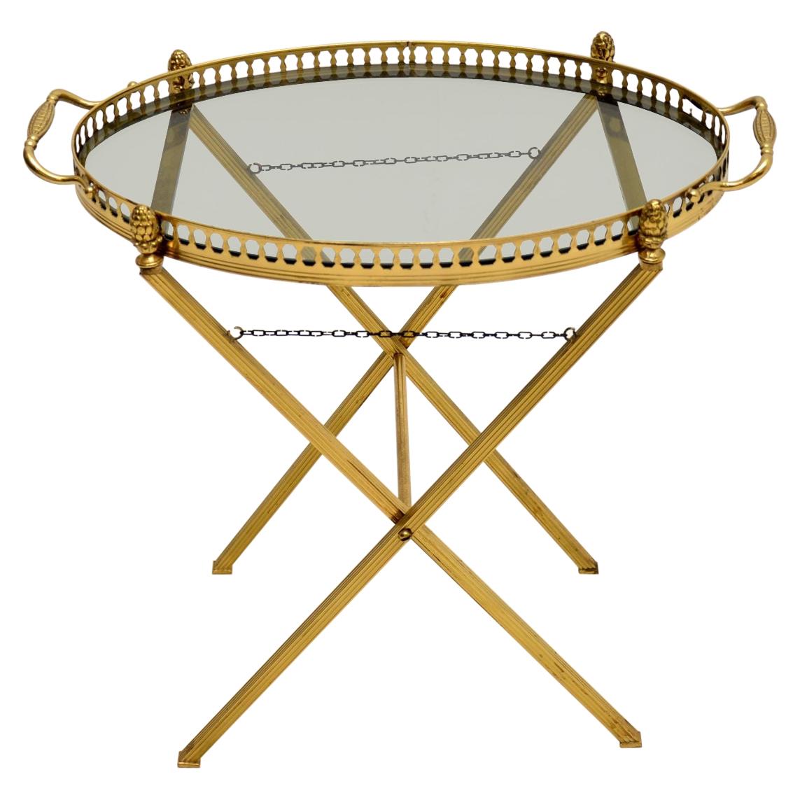 Round Folding Table Patio Garden Bistro Cafe Metal Vintage, French