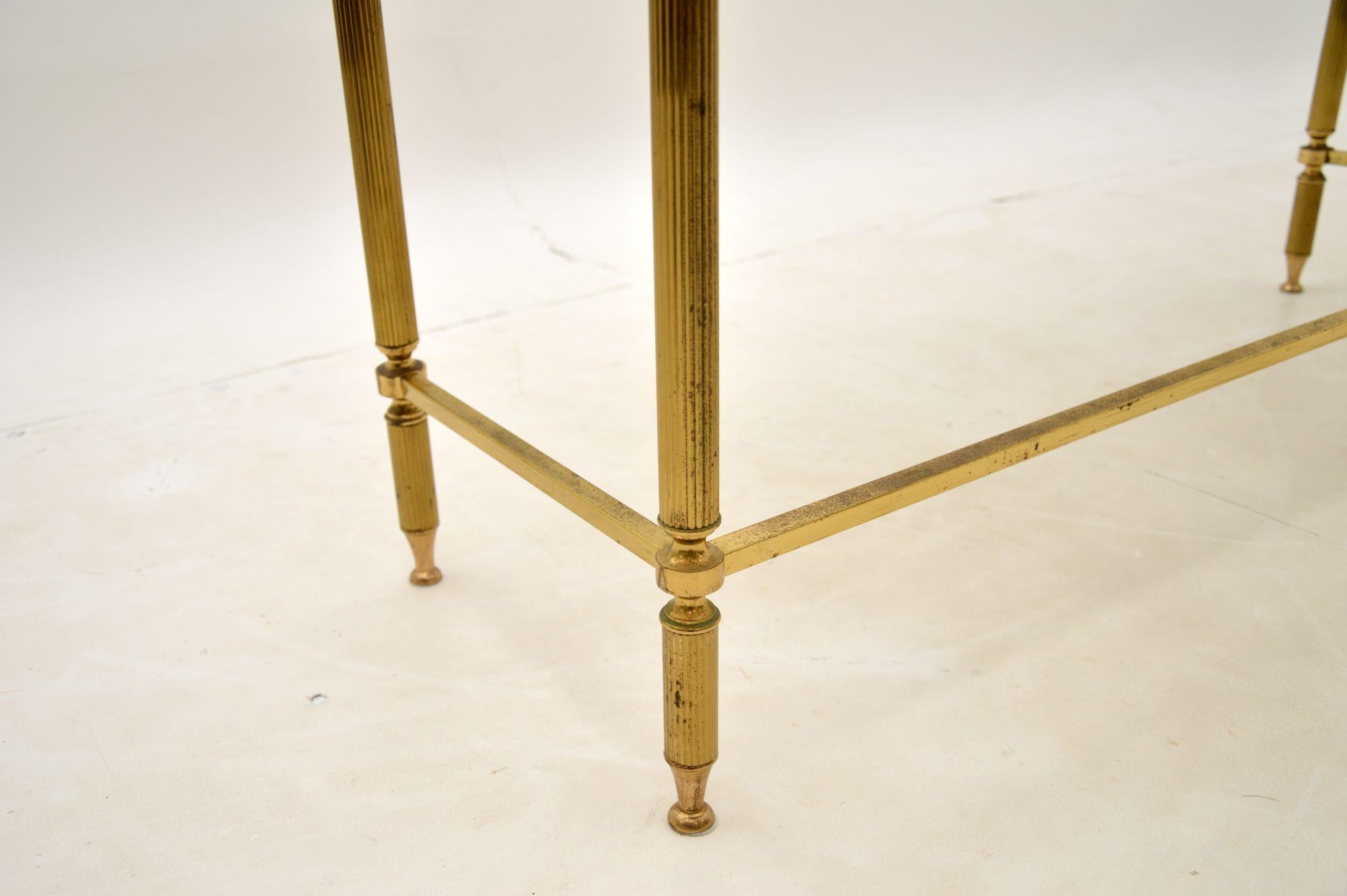 Vintage French Brass & Marble Console Table 3