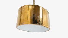 Vintage French Brass Pendant Lights, Pair