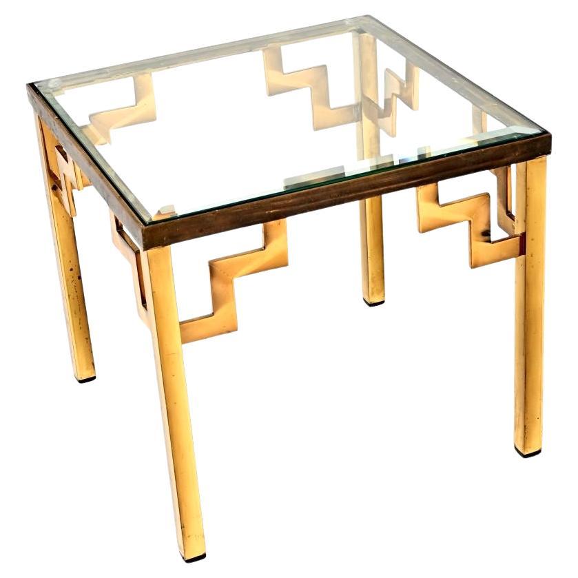 Table d'appoint / table basse vintage en laiton français en vente