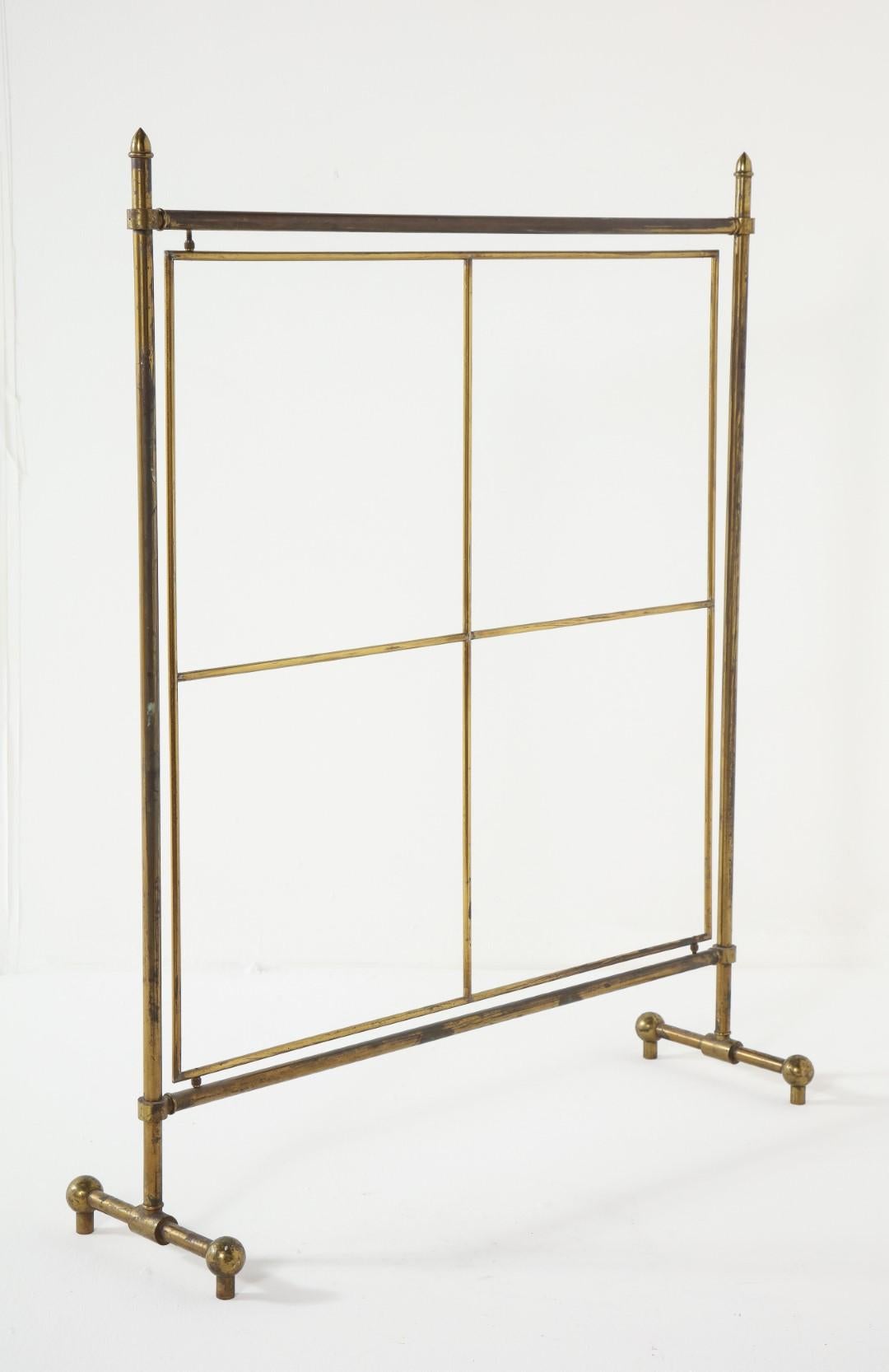 Vintage French Brass Standing Screen 8