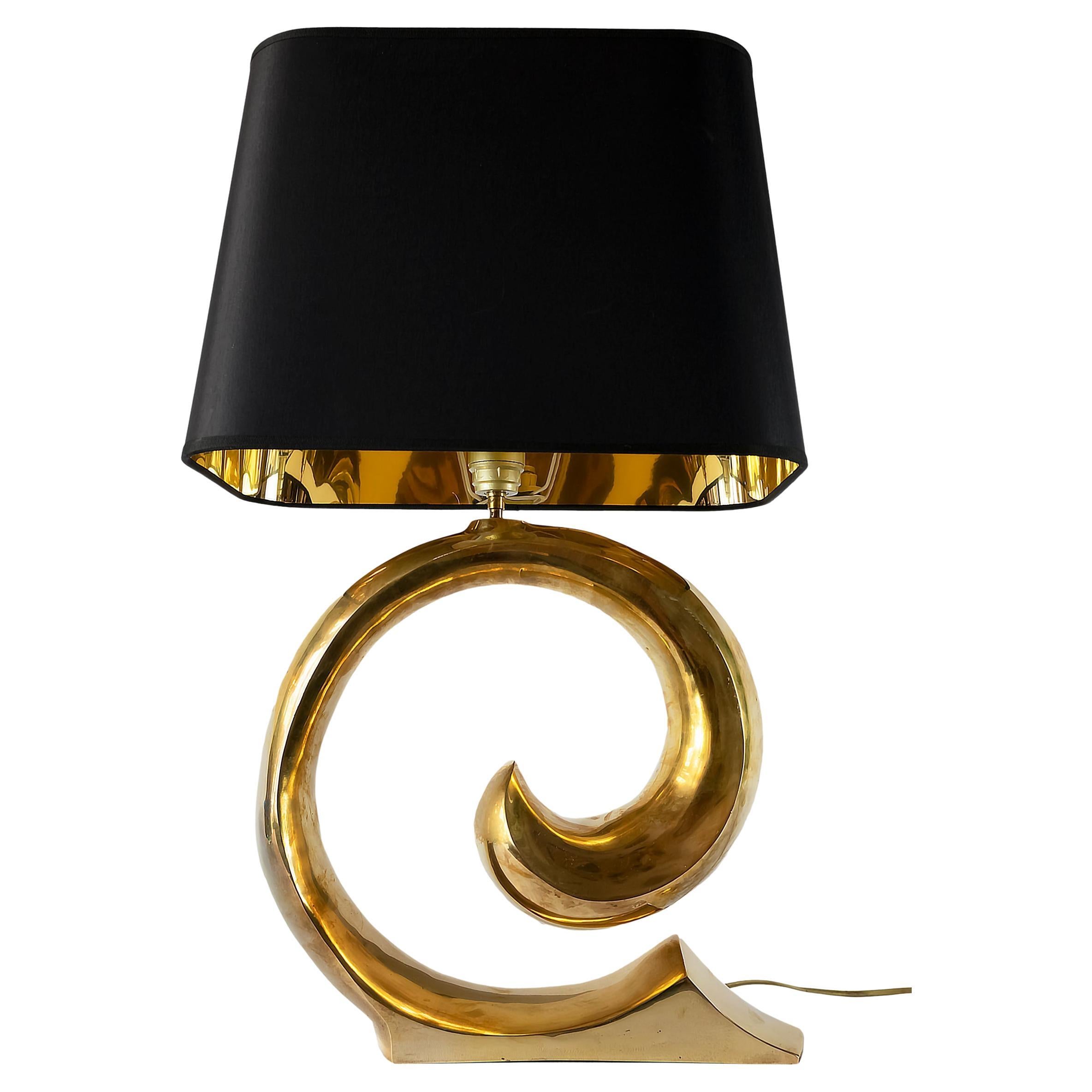 Vintage French Brass Table Lamp by Pierre Cardin, 1970's For Sale