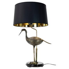 Französische Vintage-Tischlampe aus Messing mit Vogelfigur von Maison Charles